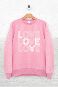 Pink "LOVE" Graphic Long Sleeve Sweatshirt