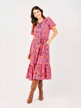 Camila Toile Tulip Coral Midi Dress