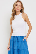 Ivory Casual Sleeveless Halter Sweater Knit Top