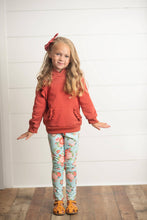 Girls Rust Pocket Ruffle Hoodie Sweatshirt & Matching Leggings Fall Set