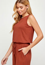 Hazelnut Sleeveless Wide Leg Jumpsuit