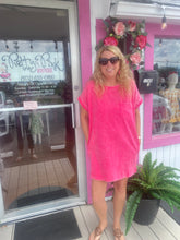Hot Pink Premium Cotton T-Shirt Dress