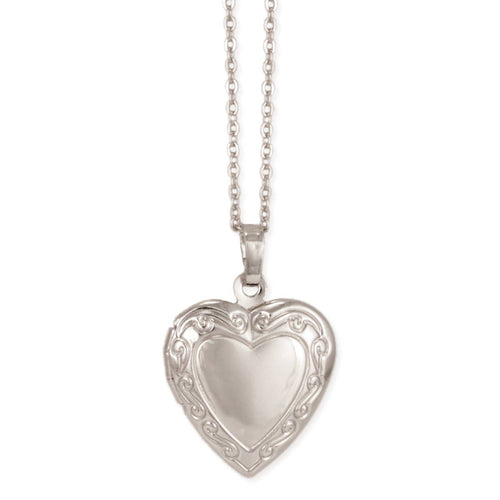 Cherished Memories Silver Heart Locket Necklace