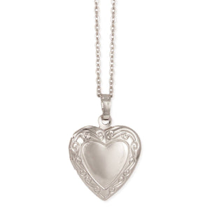 Cherished Memories Silver Heart Locket Necklace