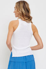 Ivory Casual Sleeveless Halter Sweater Knit Top