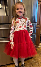Red Christmas Poinsettas Tulle Dress