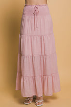 Pink Stone Smocked Tiered Maxi Skirt