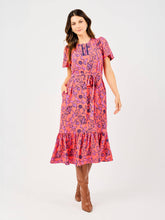Camila Toile Tulip Coral Midi Dress