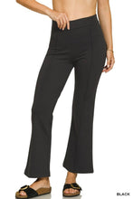 Black Heavy Ponte Elastic Waistband Pintuck Pants