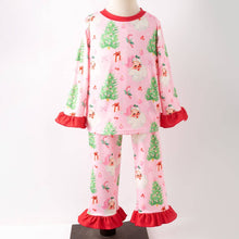 Pink 2pc Christmas Santa Lounge Wear Pajamas