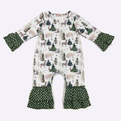 Emerald Woodland Infant Girls Romper