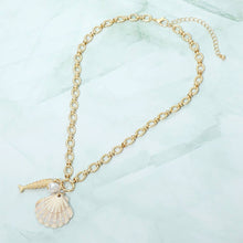 White Shell Pearl Fish Charm Pendant Necklace