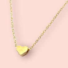 Dainty Gold Heart Pendant Necklace on Stainless Gold Chain