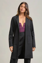 Black Double Knit Ponte Chic Midi Jacket