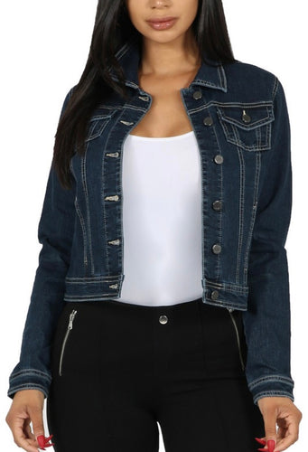 Dark Rinse Classic Jacket in Stretch Denim