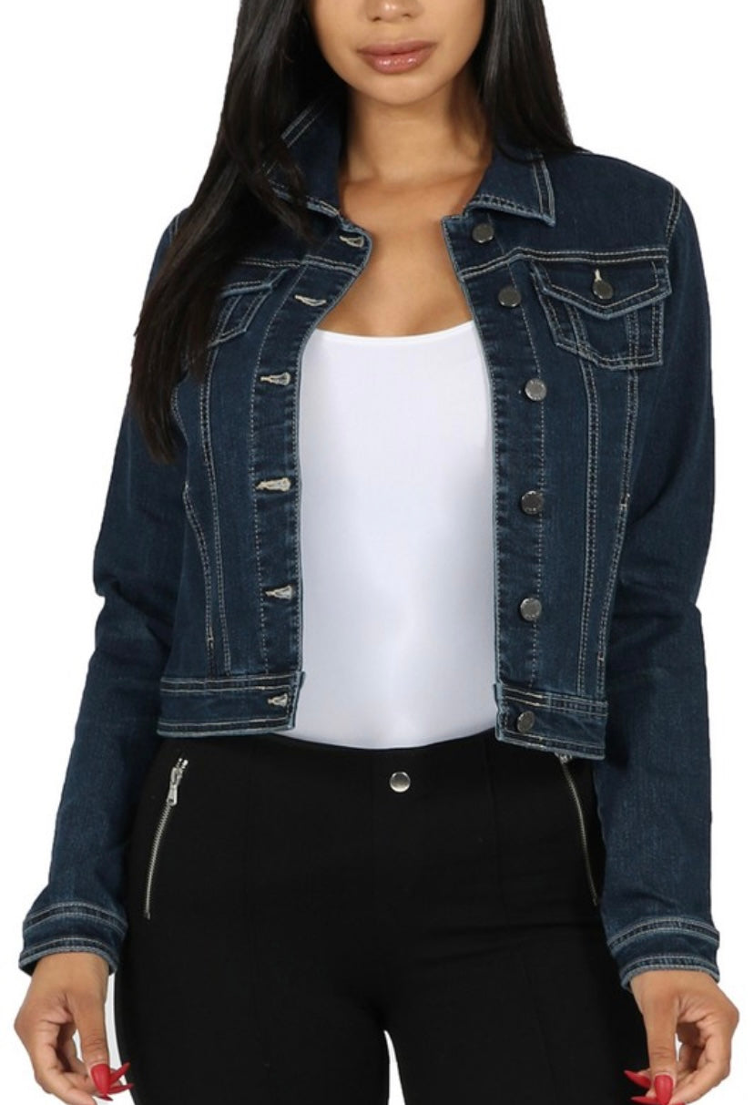 Dark Rinse Classic Jacket in Stretch Denim
