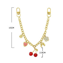 Cherry Heart Flower Bow Charm Station Chain Bag Charm