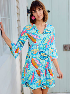 Mint Green Laguna Island Time Bell Sleeve Dress