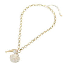 White Shell Pearl Fish Charm Pendant Necklace