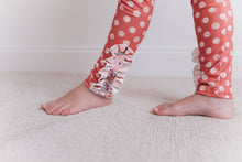 Girls Rust Button 3 Tiered Fall Ruffle Legging Set