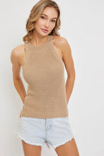 Ivory Casual Sleeveless Halter Sweater Knit Top