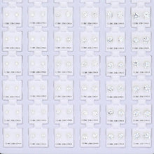 Silver Round CZ Stone Stud Earrings