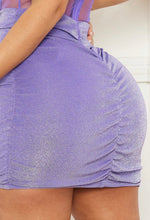 Lavender Shimmer Fabric Pleated Tube Top Mini Dress