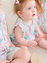 RuffleButts Baby Girls Vibrant Flamingo Classic Ruffle Bubble Romper