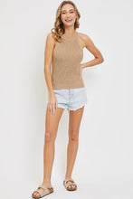 Ivory Casual Sleeveless Halter Sweater Knit Top