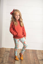 Girls Rust Pocket Ruffle Hoodie Sweatshirt & Matching Leggings Fall Set