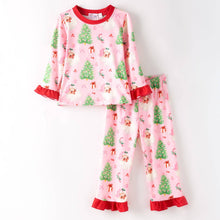Pink 2pc Christmas Santa Lounge Wear Pajamas