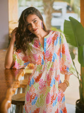 Coral Cove White Riley 3/4 Sleeves Midi Dress