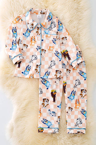 Bluey Checkered Print Pajama Set