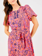 Camila Toile Tulip Coral Midi Dress