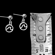 Silver Ocean Wave Dangle Earrings on "Life's a Beach" Card