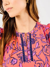 Camila Toile Tulip Coral Midi Dress