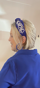 Royal Blue Sequin Hoop Earrings