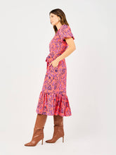 Camila Toile Tulip Coral Midi Dress