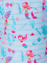 RuffleButts Girls Blue Mermaid Princess Butterfly Sleeve One Piece Swimsuit
