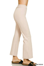 Cream Heavy Ponte Elastic Waistband Pintuck Pants