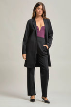 Black Double Knit Ponte Chic Midi Jacket