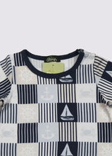 Navy/Grey Infant Boy Lil Sailor Romper