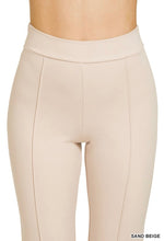 Cream Heavy Ponte Elastic Waistband Pintuck Pants