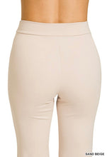 Cream Heavy Ponte Elastic Waistband Pintuck Pants