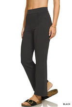 Black Heavy Ponte Elastic Waistband Pintuck Pants