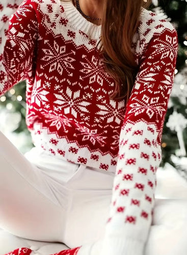 Red & White Snowflake Christmas Sweater