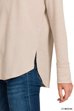 Lt Mocha Baby Waffle Long Sleeve Top