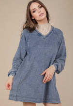 Denim Mineral Washed Oversized A-Line Mini Dress