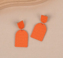 Orange Geometric Acrylic Dangle Earrings