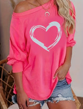 Pink Heart Long Sleeve Raglan Tee Top